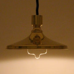 Brass Pendant by Sidse Werner, Holmegaard, 1970s, Scandinavian Modern Brass Lamp