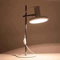 Optima 2, Cream-White Table Lamp, Hans Due, Fog & Morup, 1972, Danish Design!
