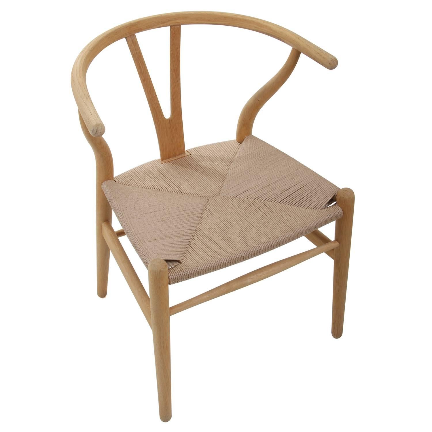 Hand-Woven CH24, pair of 2 Oak Wishbone Chair by Hans J Wegner, Carl Hansen & Son, 1949