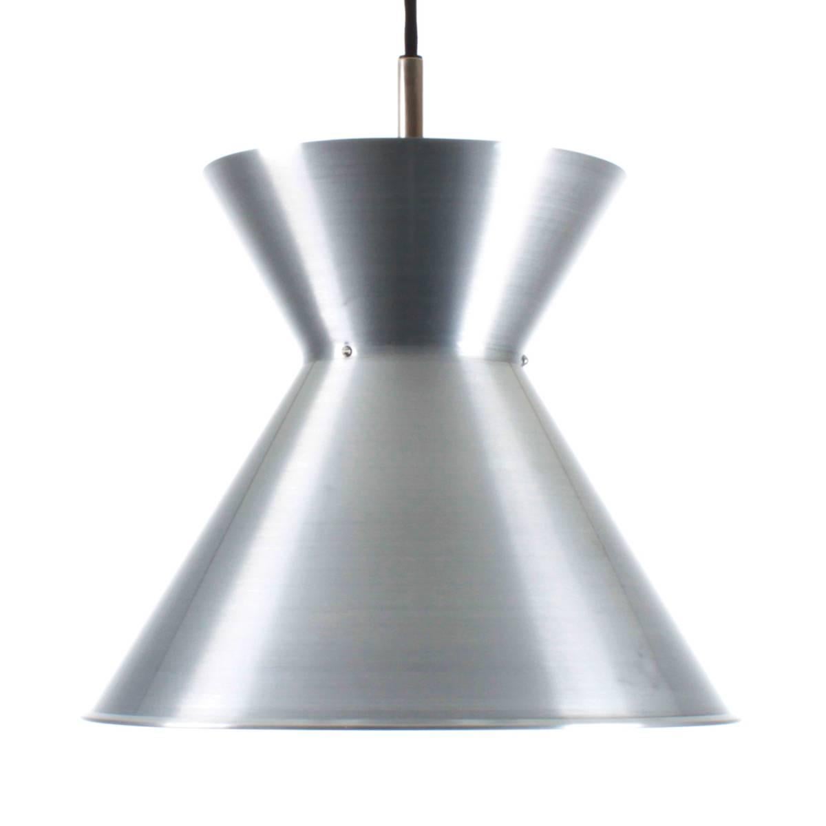 DOBBELTKEGLE aka The Pendant, Danish mid century lighting by internationally acclaimed Danish architect Mogens Koch in 1956, produced by Louis Poulsen - Scandinavian Modern ceiling lights in very good (near excellent) vintage condition.

Extremely