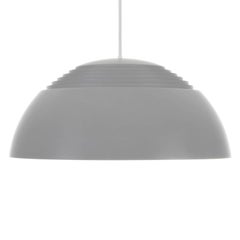 Vintage AJ Pendant, Large Light Gray Hanging Lamp by Arne Jacobsen, 1957, Louis Poulsen