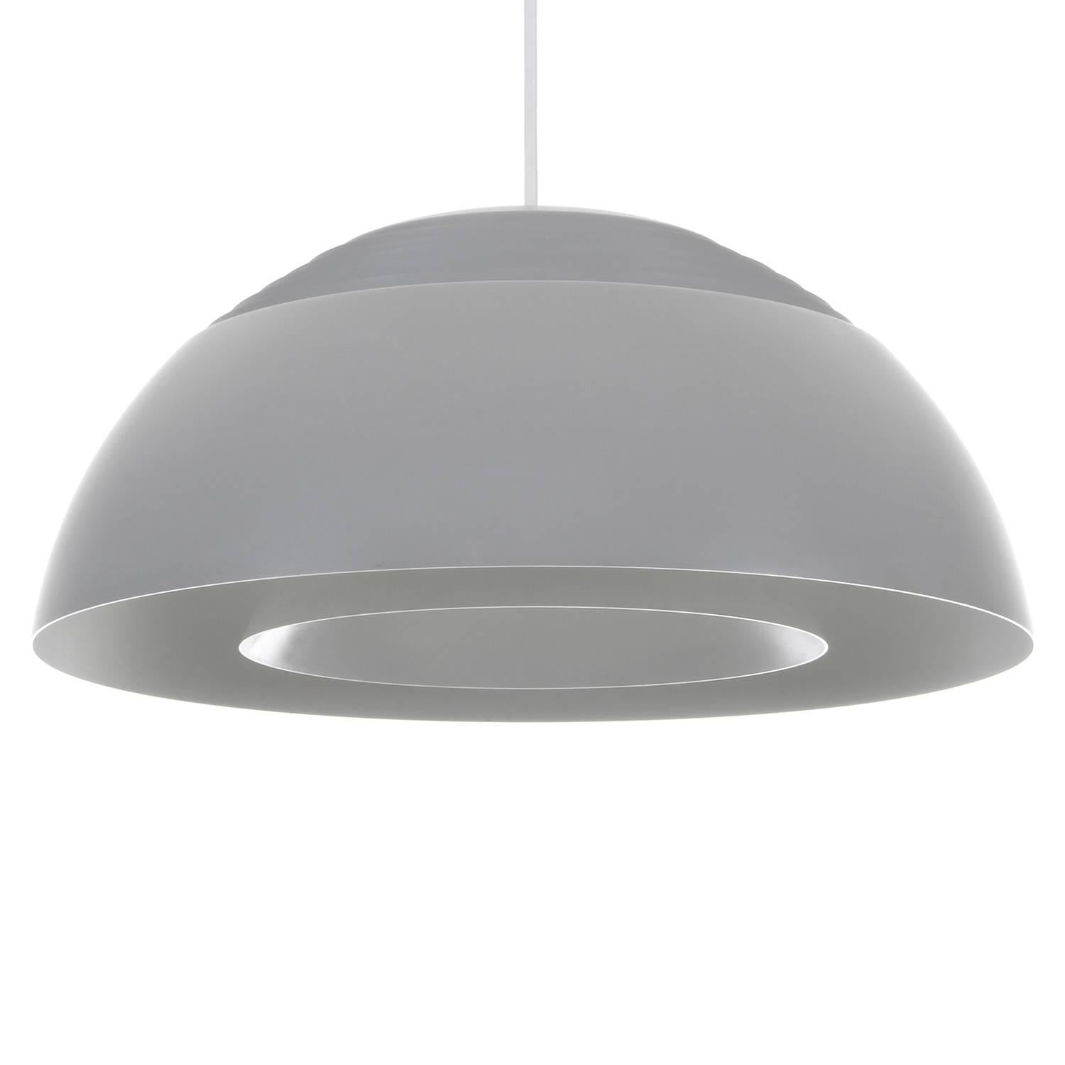 Mid-Century Modern AJ Pendant, Large Light Gray Hanging Lamp by Arne Jacobsen, 1957, Louis Poulsen