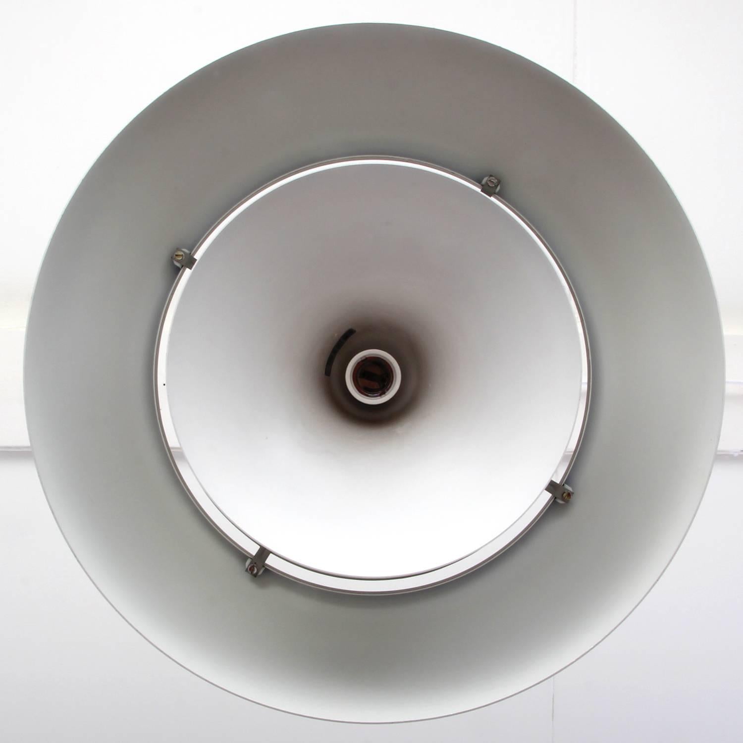 Aluminum AJ Pendant, Large Light Gray Hanging Lamp by Arne Jacobsen, 1957, Louis Poulsen