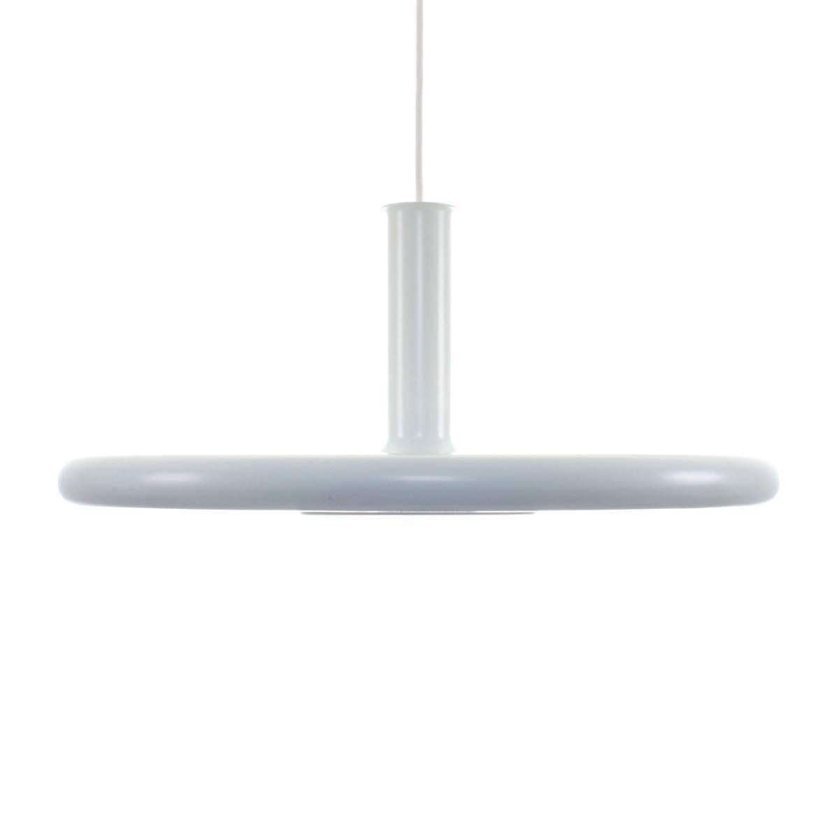 OPTIMA 7, white minimalist ceiling lighting by Hans Due in 1972 for Fog & Morup For Sale