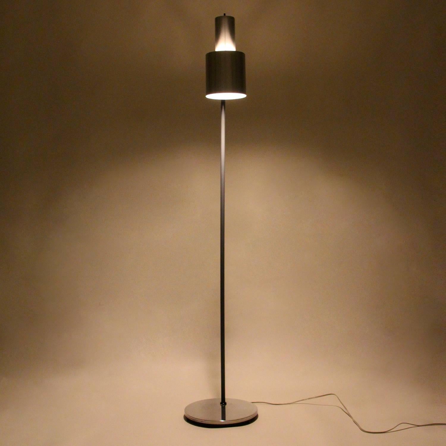 Danish Studio, Vintage Aluminum Floor Lamp by Jo Hammerborg for Fog & Mørup in 1963 For Sale