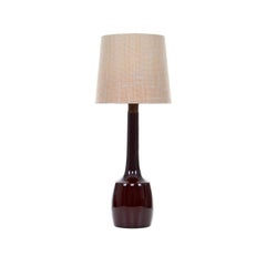 Tall Table Light by Danish Knabstrup Keramik, 1960s. Vintage Shade Included