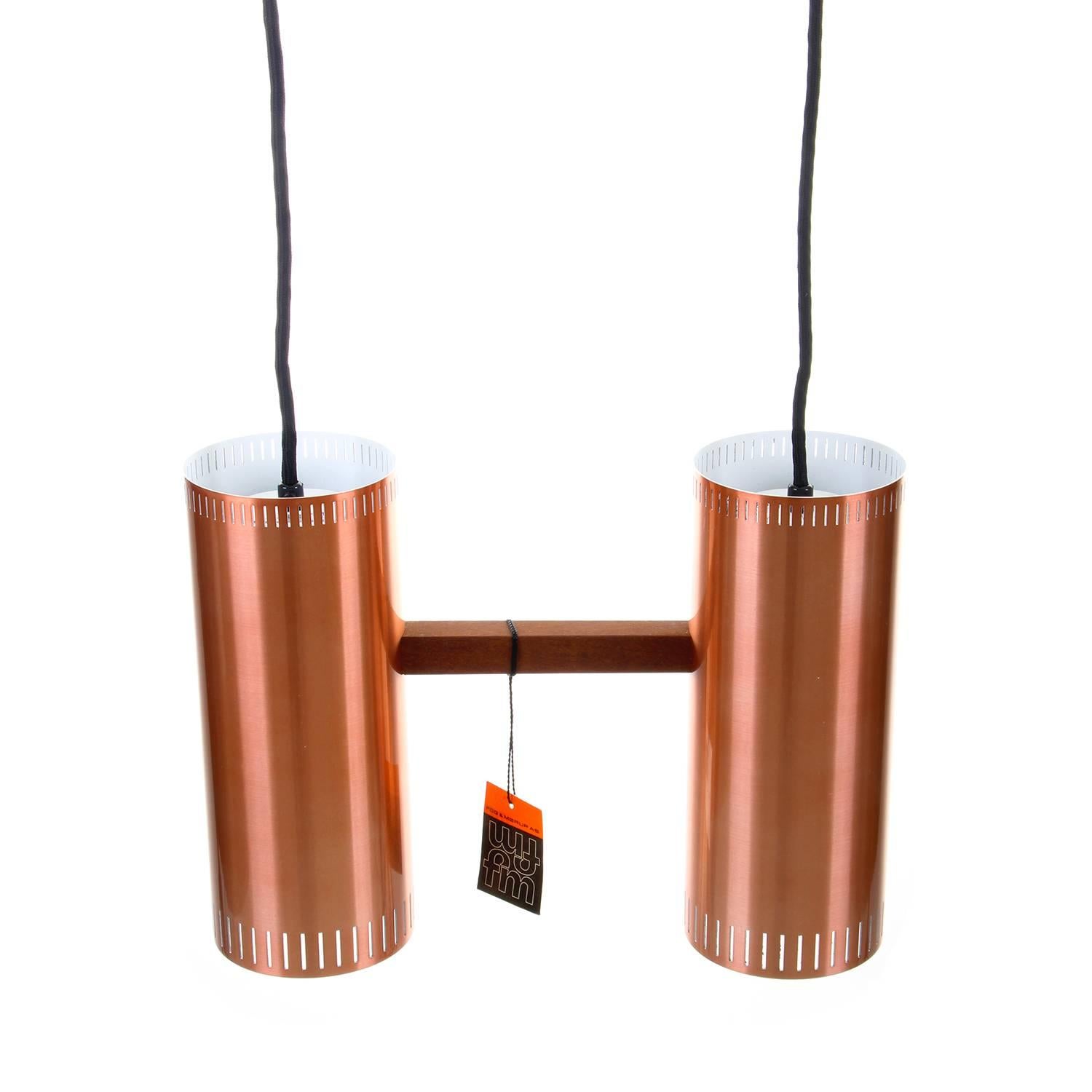 Lacquered Cylinder II, Copper Pendant, Jo Hammerborg, 1966, Fog & Mørup, in mint condition For Sale