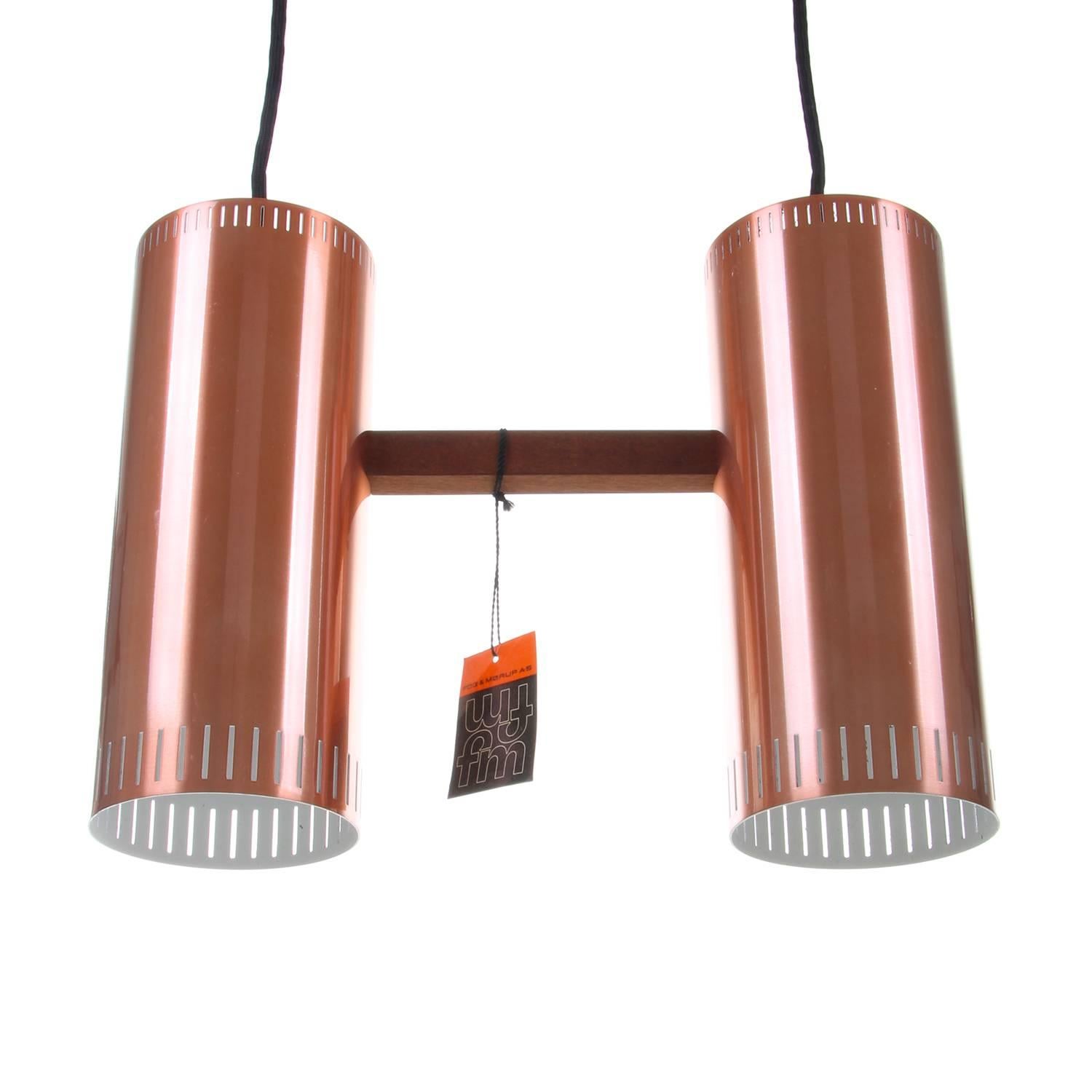 Scandinavian Modern Cylinder II, Copper Pendant, Jo Hammerborg, 1966, Fog & Mørup, in mint condition For Sale