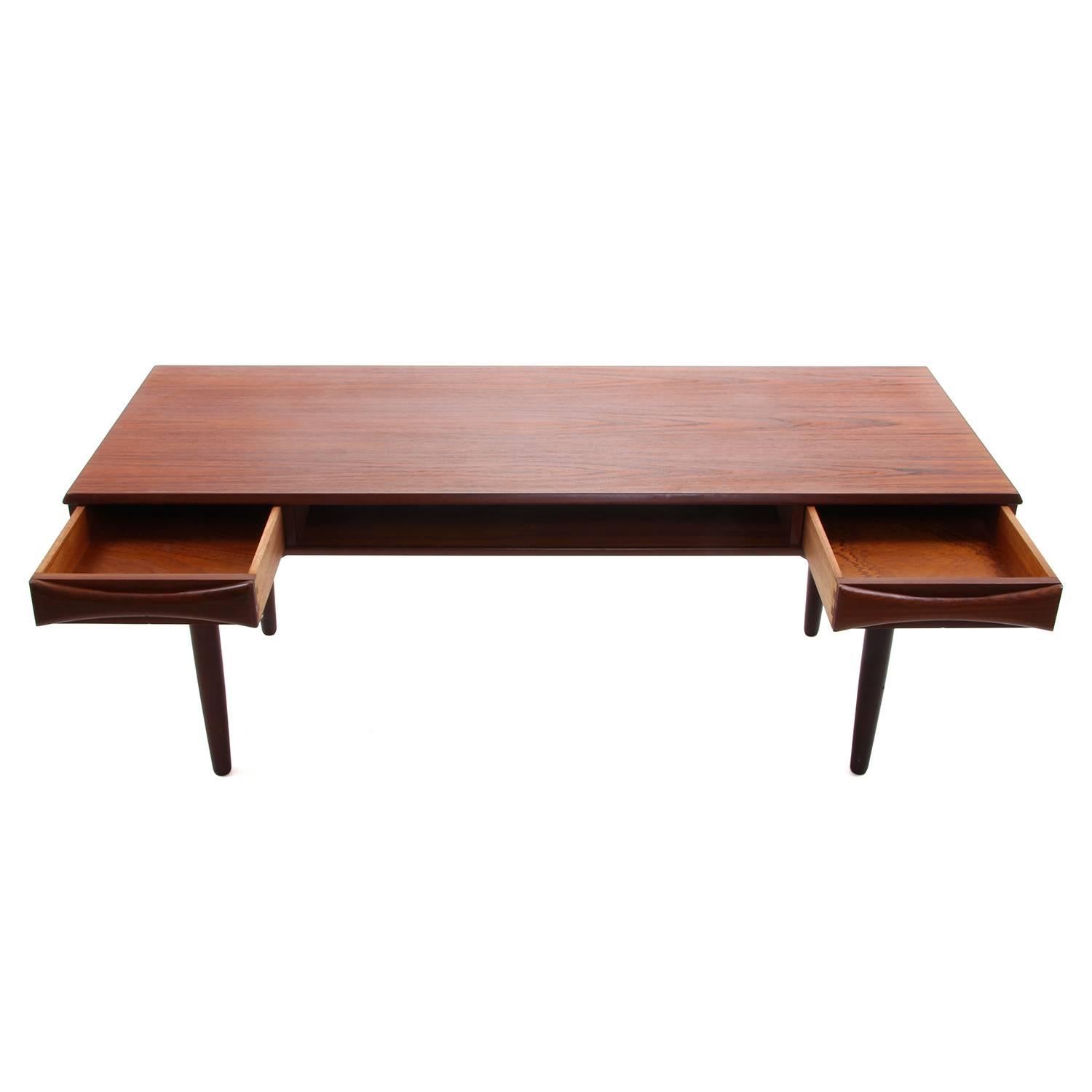 20th Century Teak Coffee Table by Danish Furniture Maker, 1960s Scandinavian Modern Table For Sale