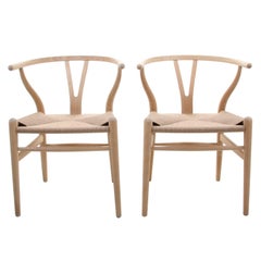 CH24, Wishbone Chairs by Hans J Wegner for Carl Hansen & Son in 1949, Pair