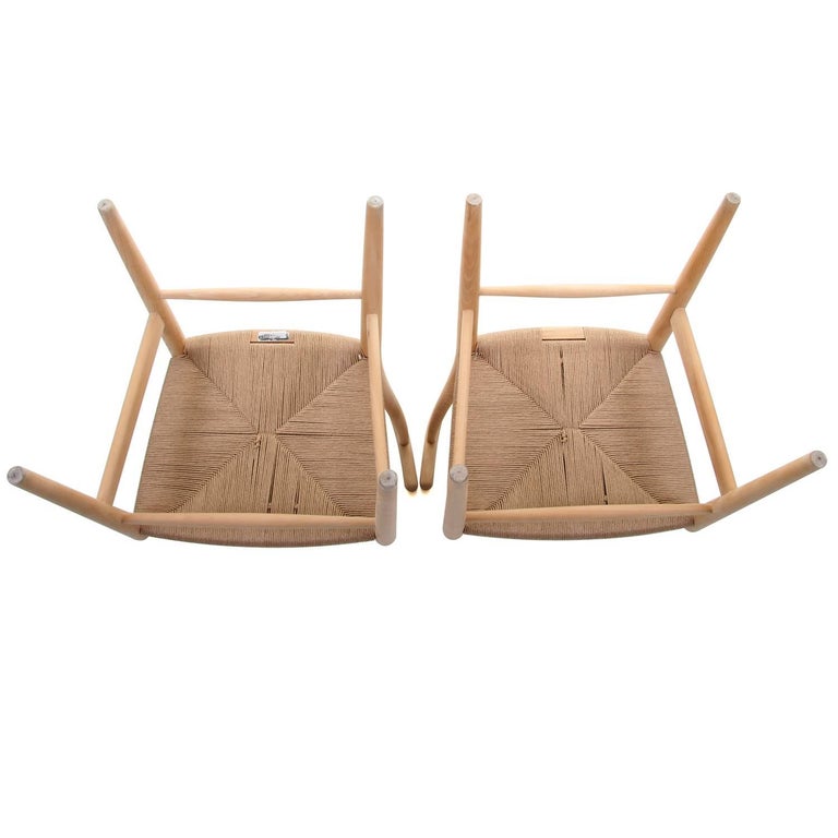 20th Century CH24, Wishbone Chairs by Hans J Wegner for Carl Hansen & Son in 1949, Pair For Sale