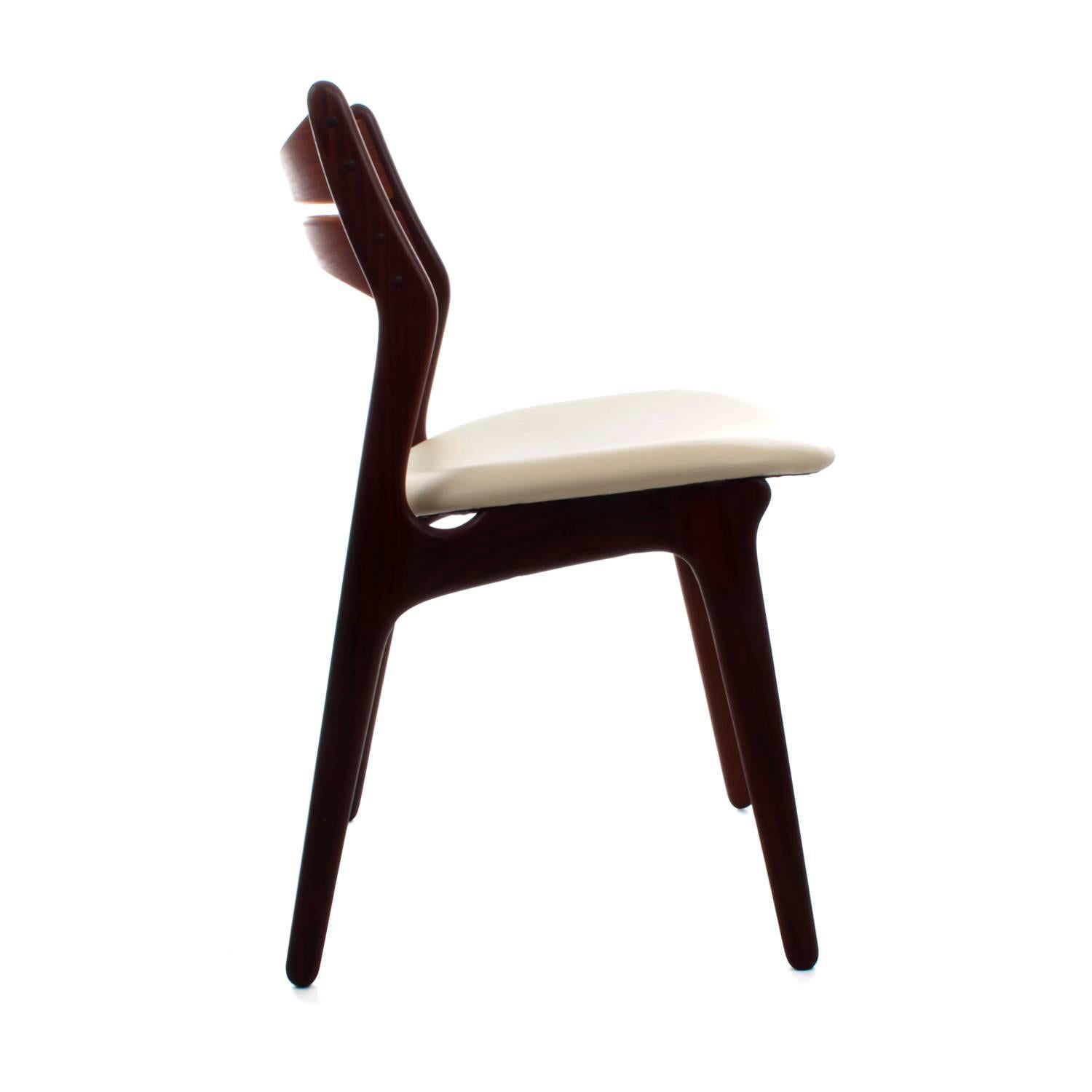 Danish Rosewood and Teak Set of Six Erik Buck Model 310 Dining Chairs, circa 1960 For Sale