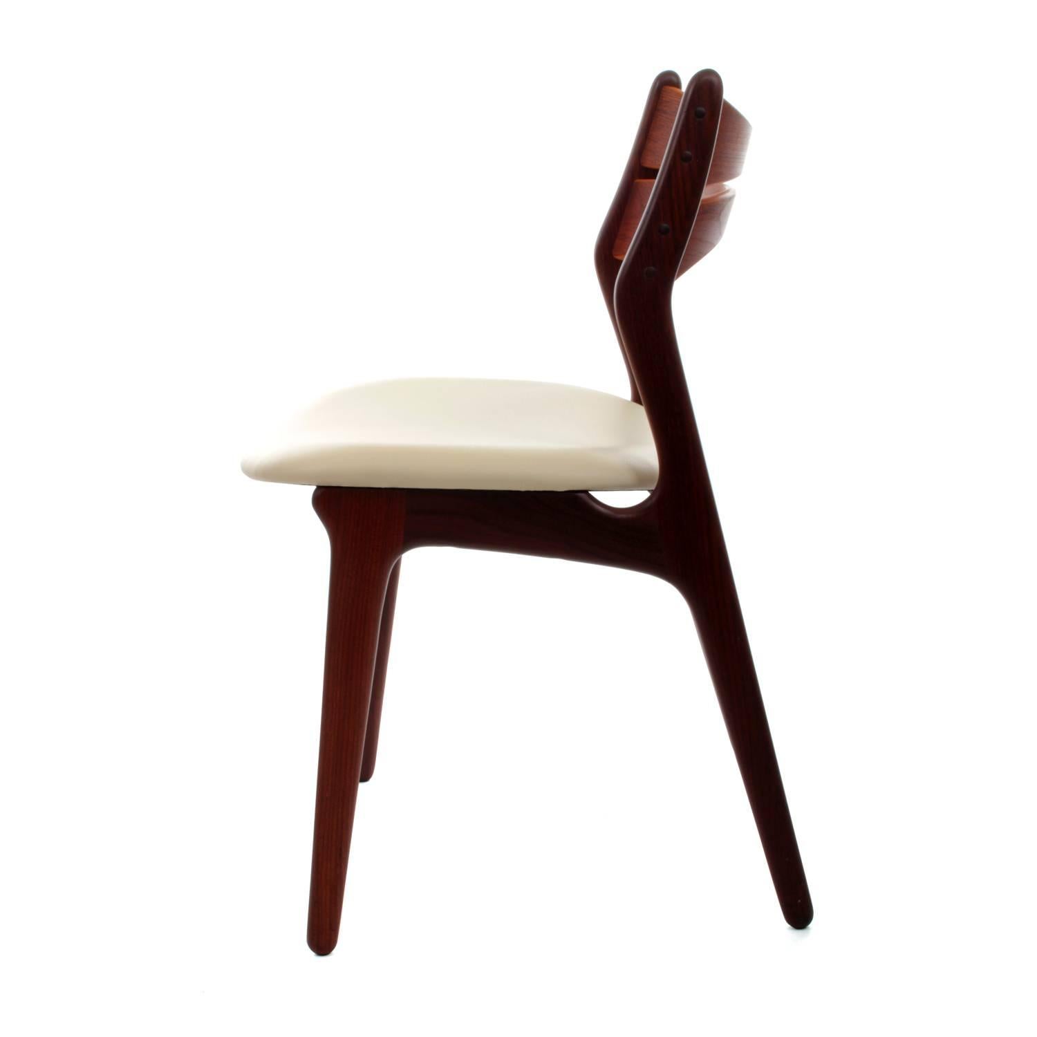 Rosewood and Teak Set of Six Erik Buck Model 310 Dining Chairs, circa 1960 In Excellent Condition For Sale In Frederiksberg, DK