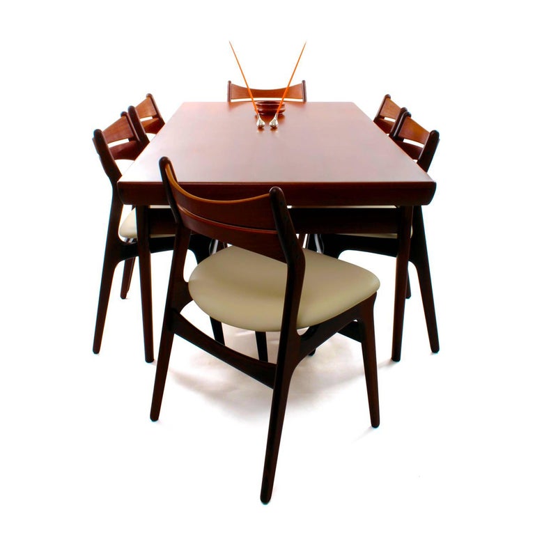 Rosewood and Teak Set of Six Erik Buck Model 310 Dining Chairs, circa 1960 For Sale 3