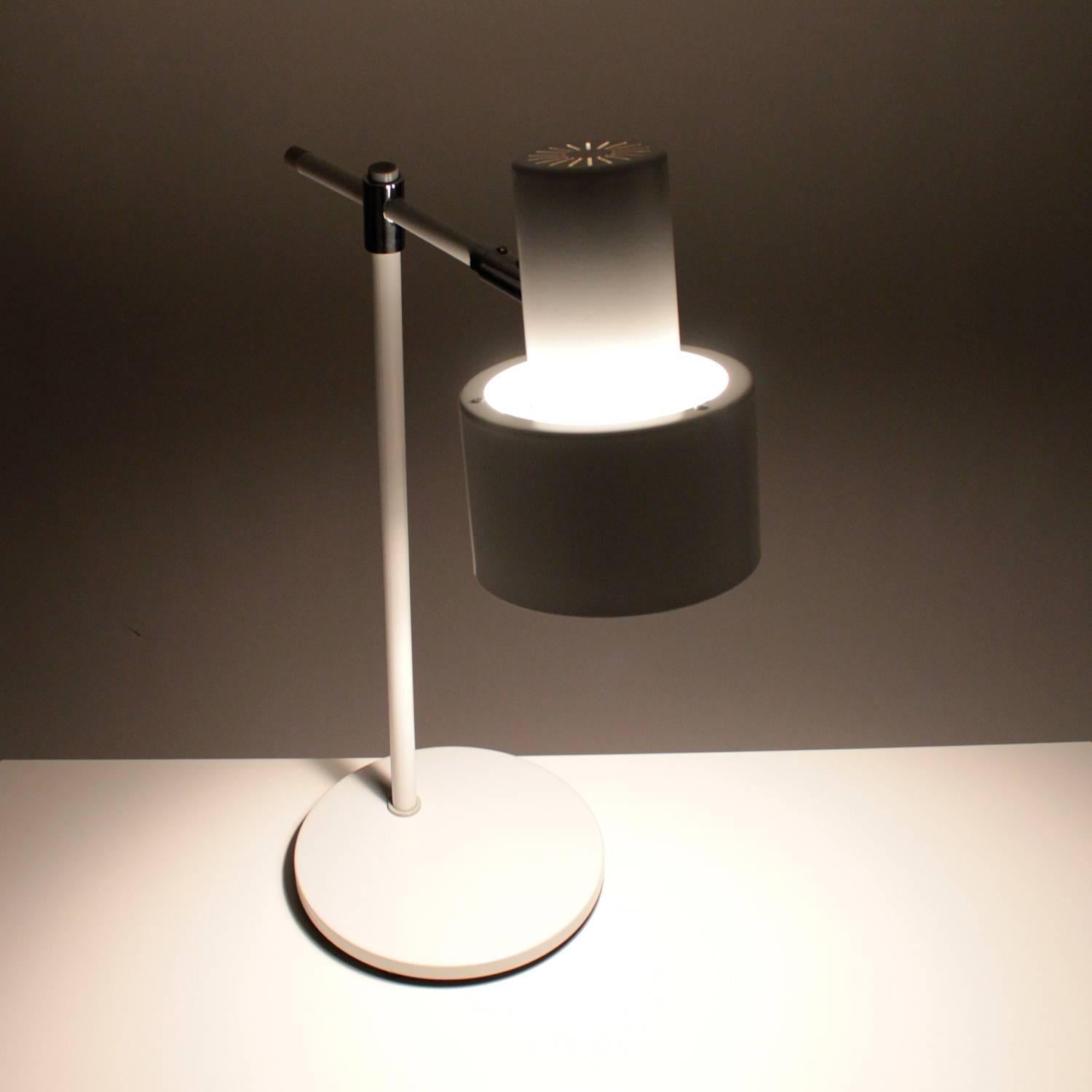 20th Century Lento, White Table Lamp, Jo Hammerborg, Fog & Mørup, 1967, Stylish Desk Light For Sale