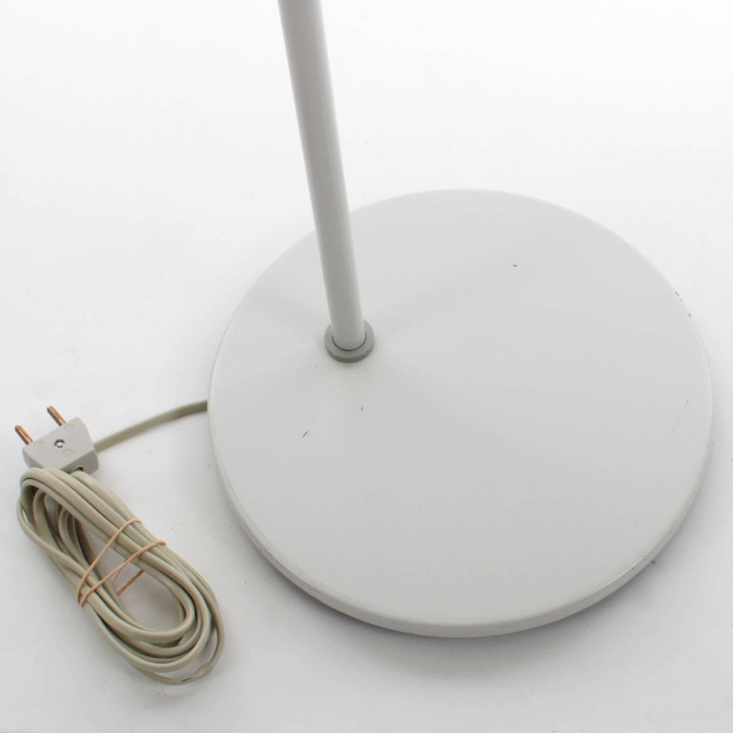 Metal Junior Floor Lamp, White Reading Lamp by Jo Hammerborg, Fog & Mørup, 1960s