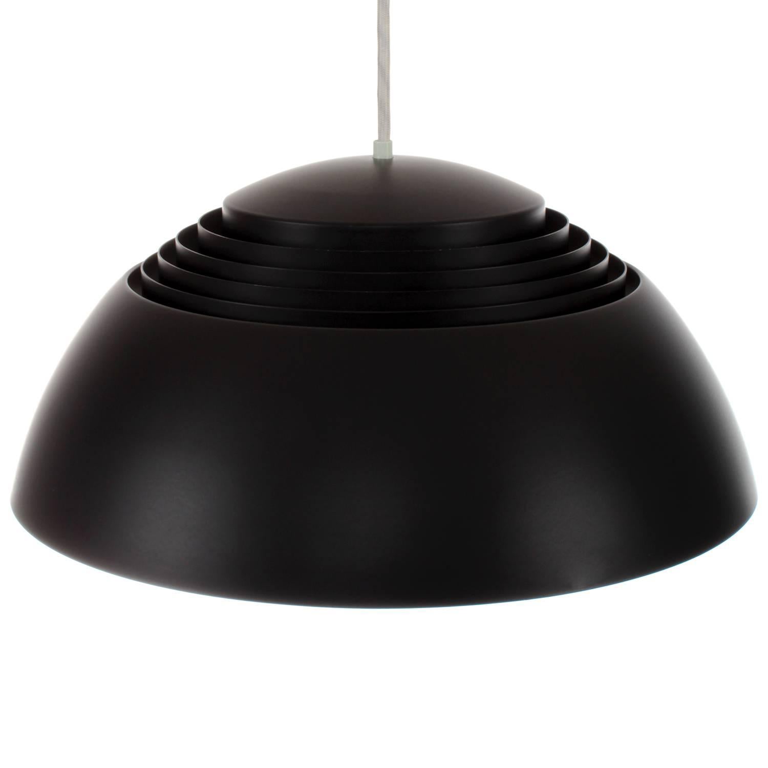 Danish AJ Pendant, Black Hanging Lamp by Arne Jacobsen, 1957, Louis Poulsen For Sale