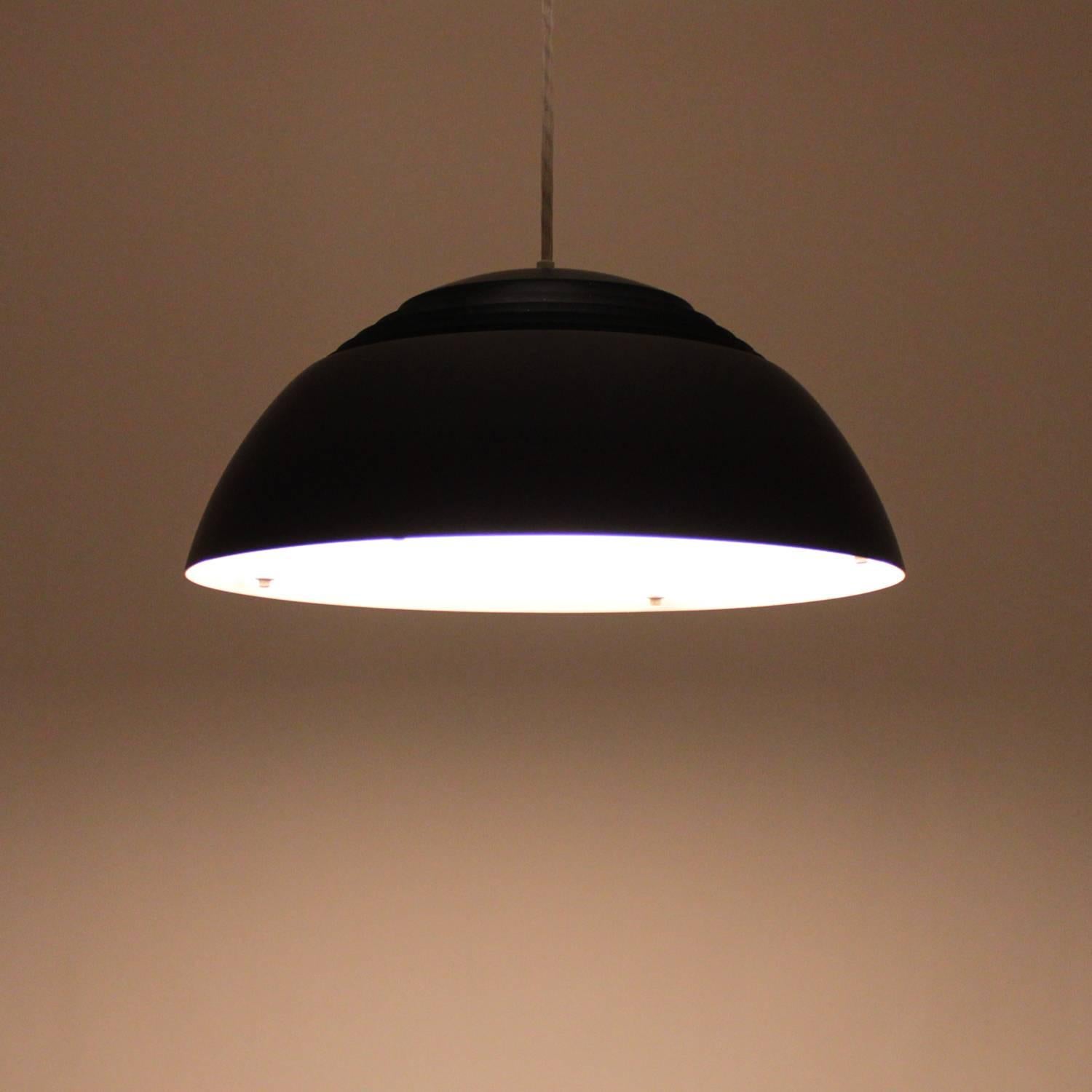 Mid-Century Modern AJ Pendant, Black Hanging Lamp by Arne Jacobsen, 1957, Louis Poulsen For Sale