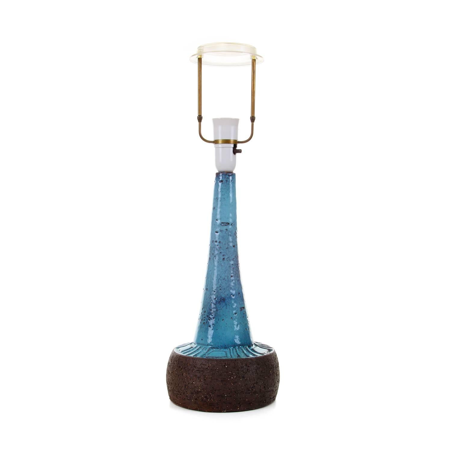 Blue Stoneware Table Lamp by Sejer Keramikfabrik, 1960s 1