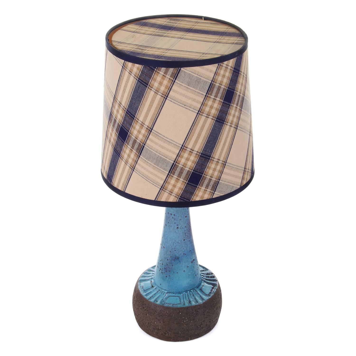 Blue Stoneware Table Lamp by Sejer Keramikfabrik, 1960s In Excellent Condition In Frederiksberg, DK