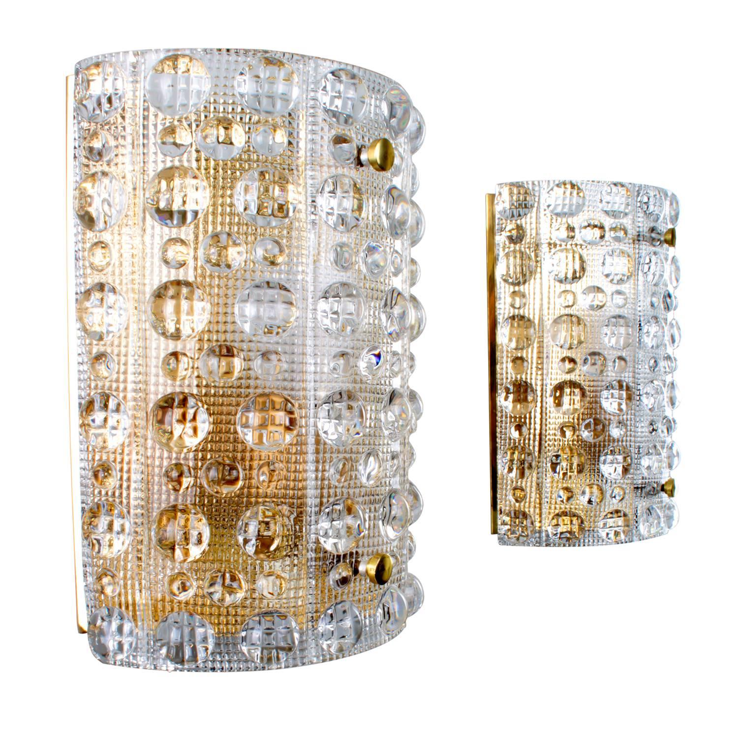 Pair of Crystal Sconces, Wall Lamps, Carl Fagerlund, Orrefors, Rare Wall Lights For Sale