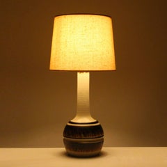 Large Stoneware Table Lamp by Axella Design, 1970s, Danish Modern Table Light