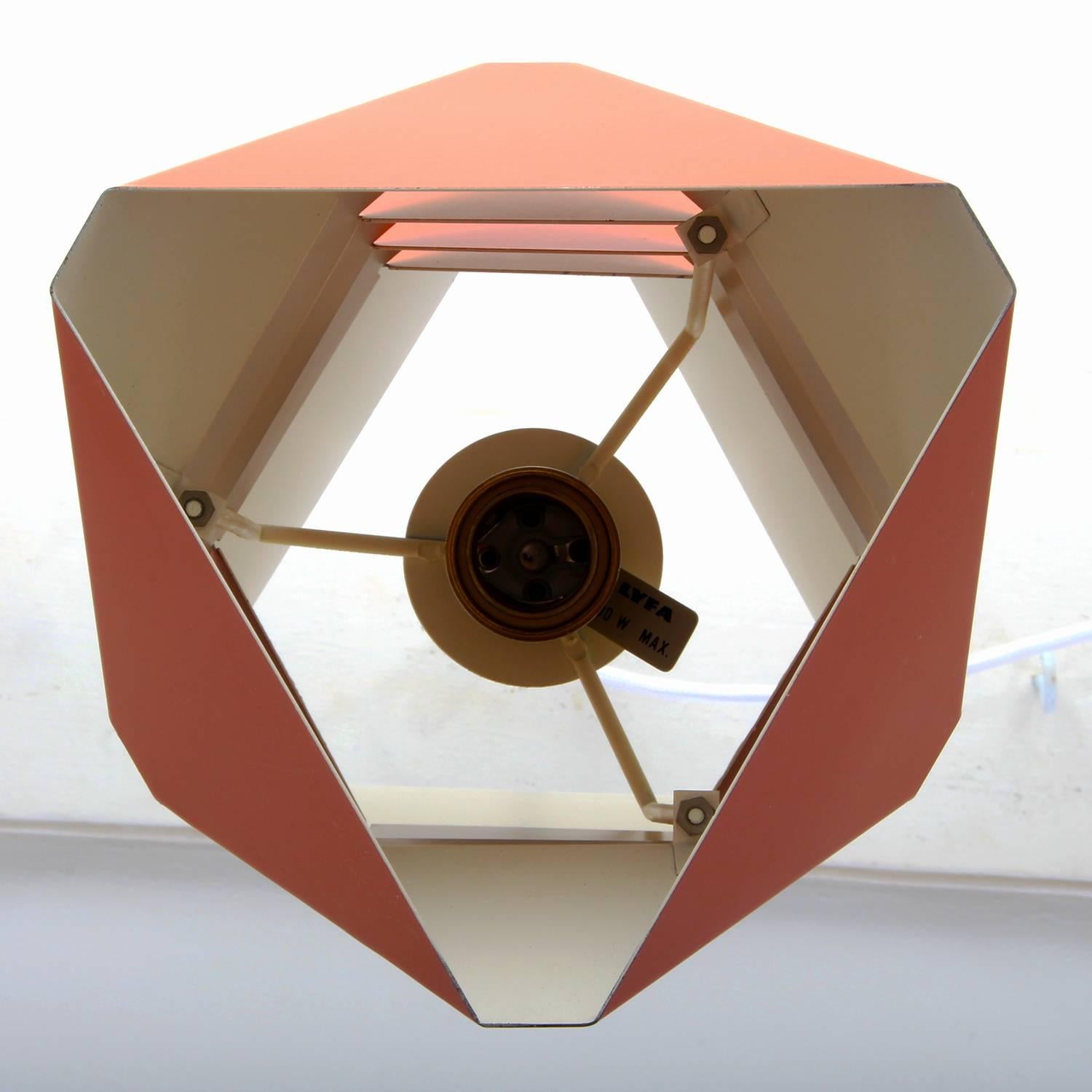 EKKO Pendant by Louis Weisdorf for Lyfa, 1968, Brown and Orange Ceiling Light For Sale 2