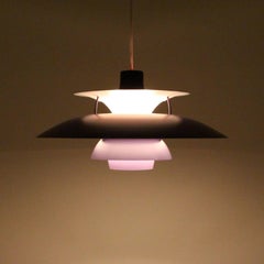 PH 5, Purple Danish Ceiling Light by Poul Henningsen, 1958, Louis Poulsen