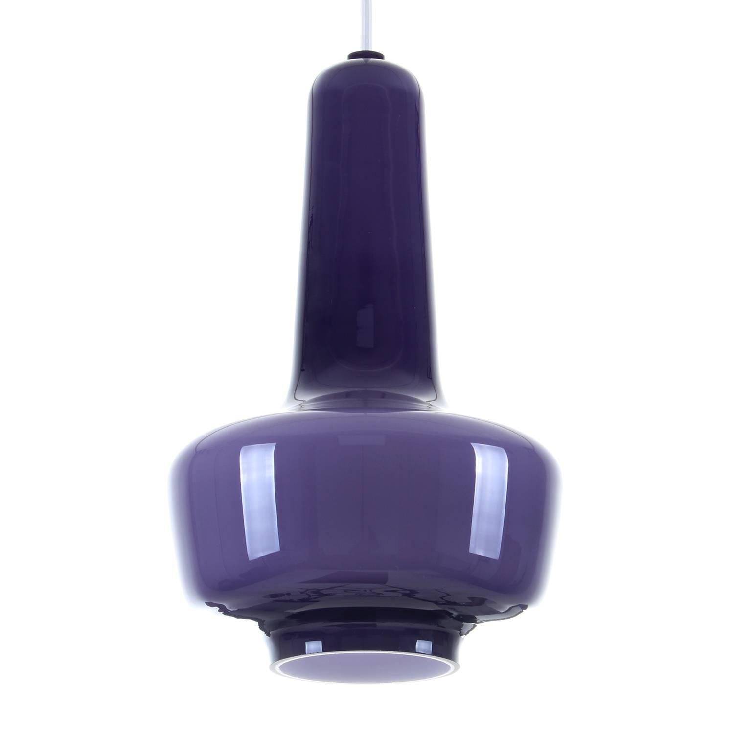Scandinavian Modern Kreta, Purple Blown Glass Light by Jacob E. Bang, 1964, Fog & Mørup, Holmegaard For Sale