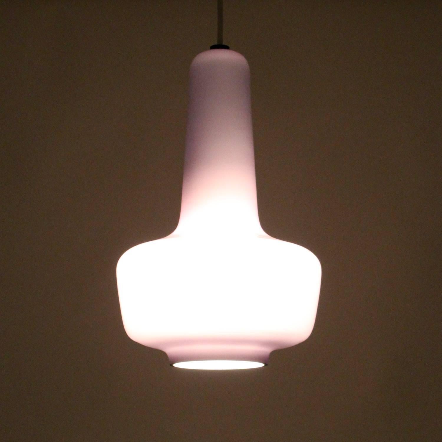 Danish Kreta, Purple Blown Glass Light by Jacob E. Bang, 1964, Fog & Mørup, Holmegaard For Sale