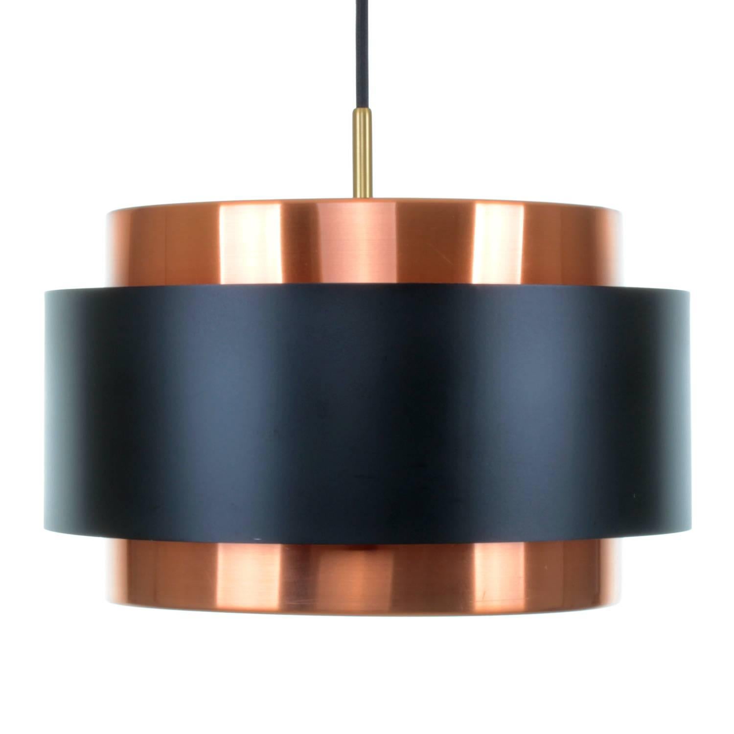 Saturn, Copper and Black Pendant Light by Jo Hammerborg in 1963 for Fog & Mørup