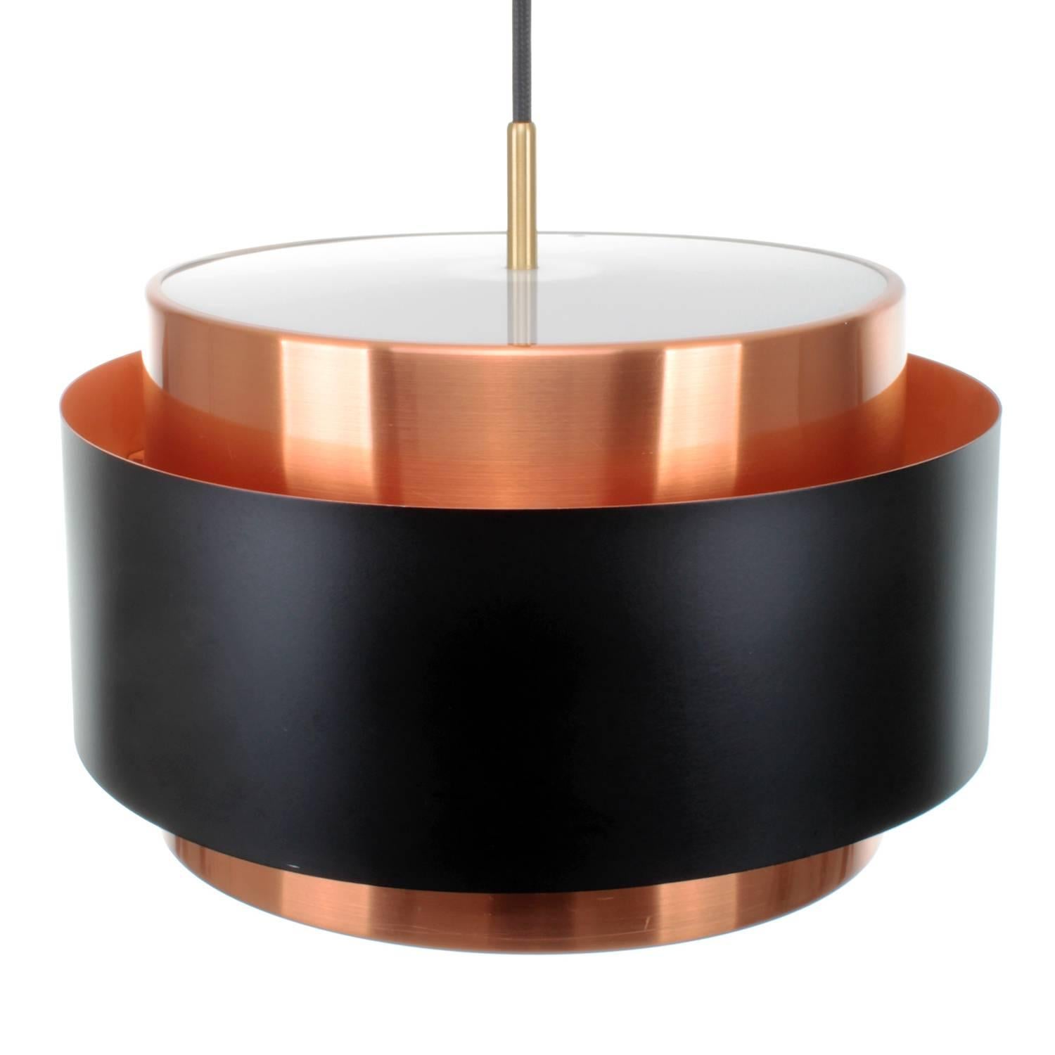 Danish Saturn, Copper and Black Pendant Light by Jo Hammerborg in 1963 for Fog & Mørup