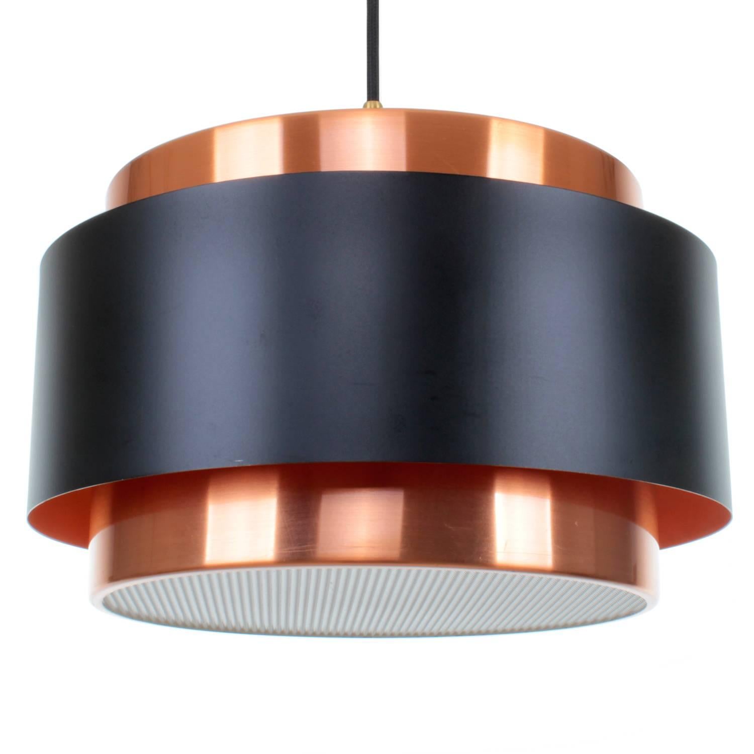 Scandinavian Modern Saturn, Copper and Black Pendant Light by Jo Hammerborg in 1963 for Fog & Mørup