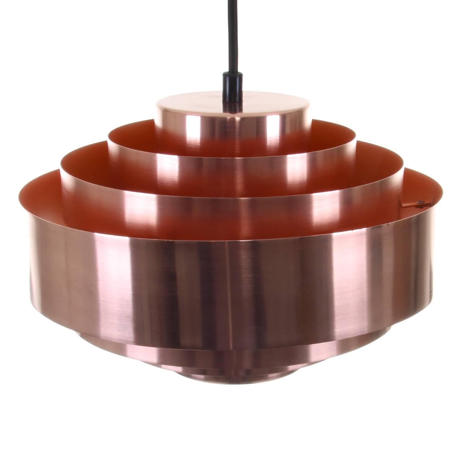 Polished Ultra, Copper Pendant Light by Jo Hammerborg, 1963, Fog & Mørup For Sale