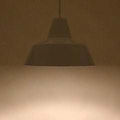 White Enamel Pendant Light by Louis Poulsen, 1960s Industrial Ceiling Lighting