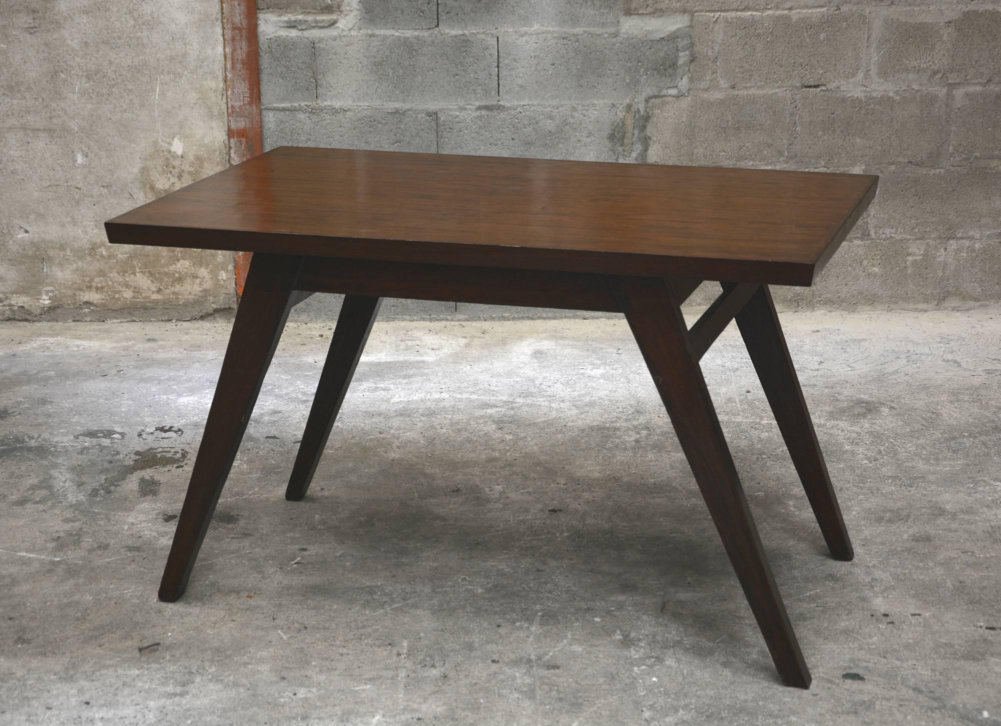 Pierre Jeanneret, dining table for the Himalayan Mess hostel PJ-TA-03-B in Chandigarh, India. See photo before restoration when I buy it in Chandigarh.

Literature: P. 584 REF PJ-TAT-03-B in: Eric Touchaleaume & G. Moreau 