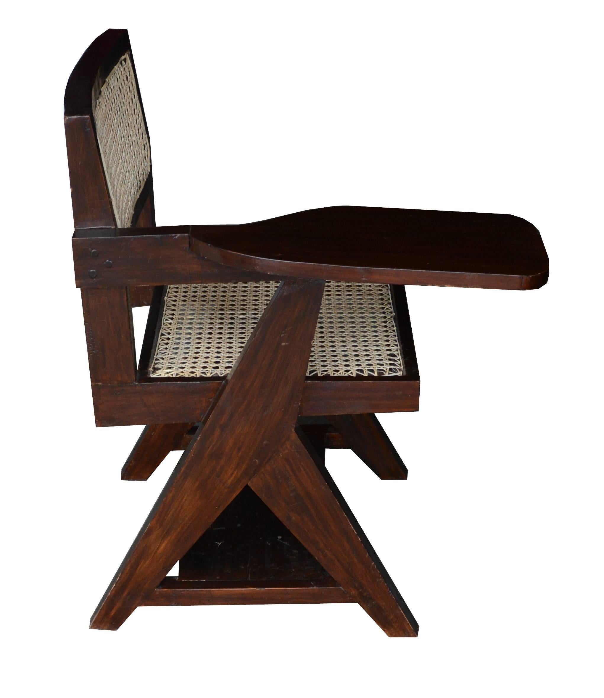 Indian Pierre Jeanneret Writing Cane Chair For Sale