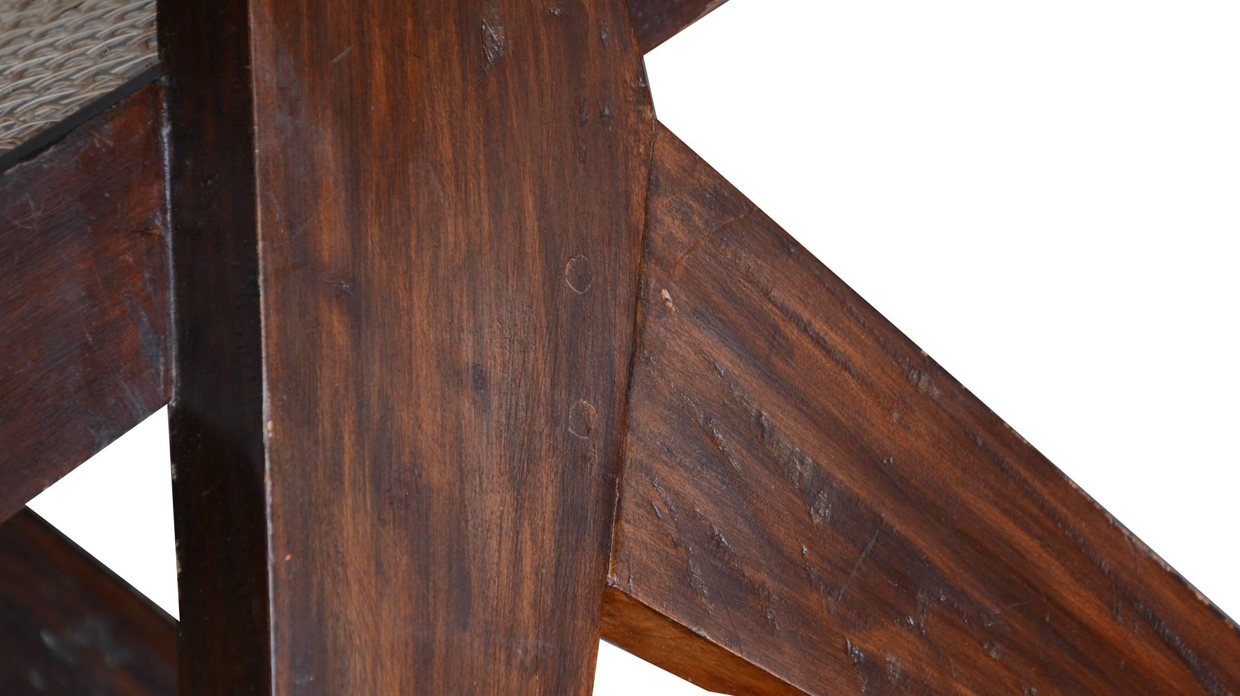 Wood Pierre Jeanneret Writing Cane Chair For Sale