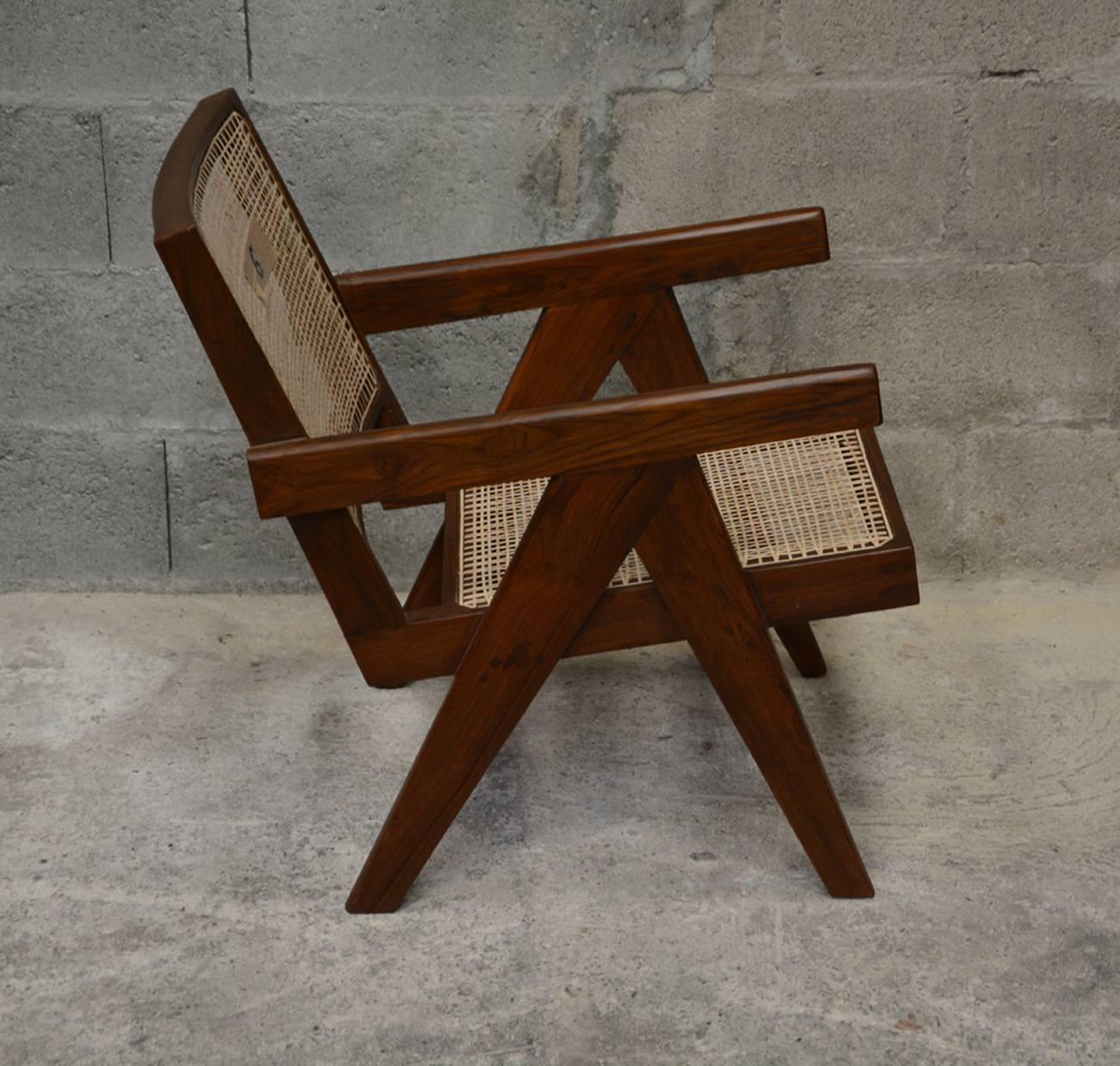 Pierre Jeanneret Pair of Easy Armchairs, circa 1955 1