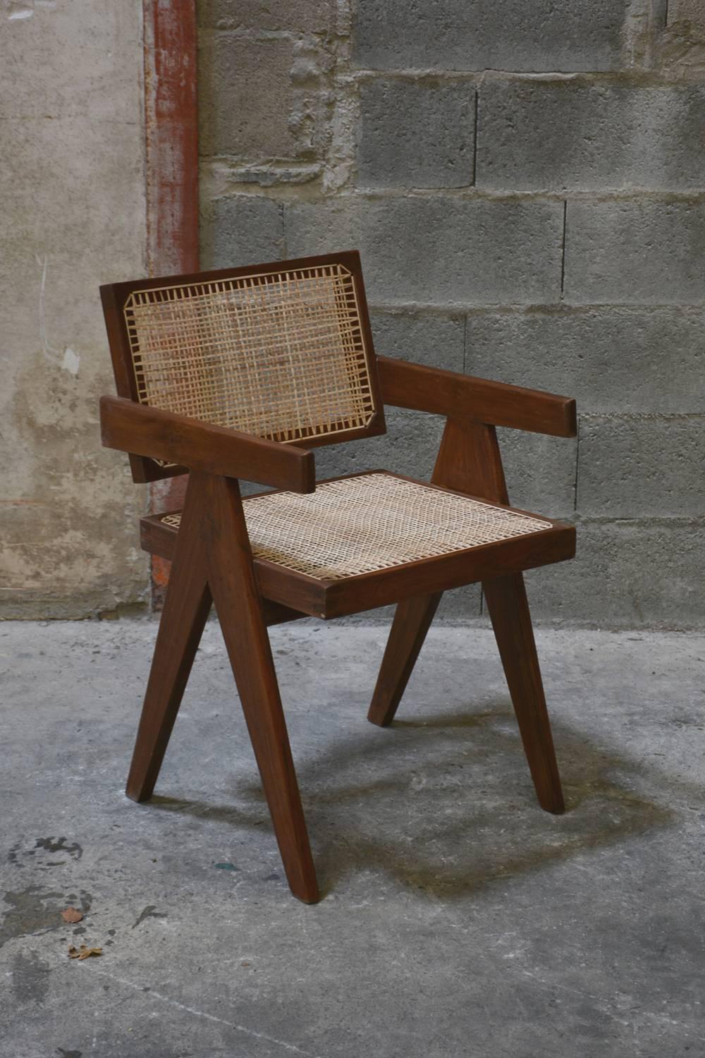 Indian Pierre Jeanneret Set of 2 Office Chairs