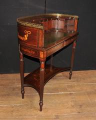 Regency Carlton House Desk Mahogany Marquetry Inlay