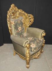 Antique French Rococo Sofa Suite Gilt Armchairs