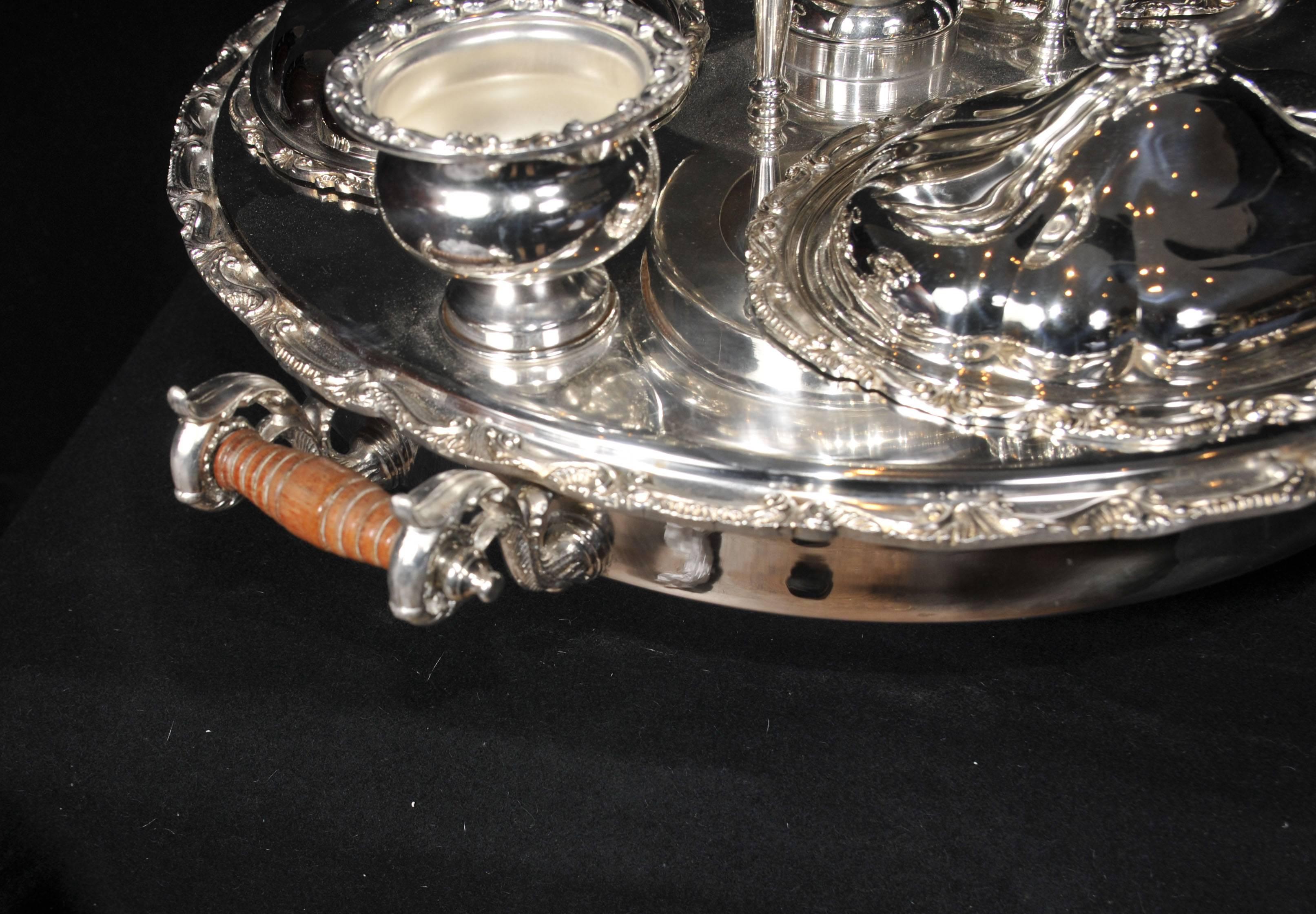 English Victorian Style Silver Plate Lazy Susan Server For Sale 6