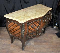 Antique French Empire Bombe Commode or Chest of Drawers, circa 1880