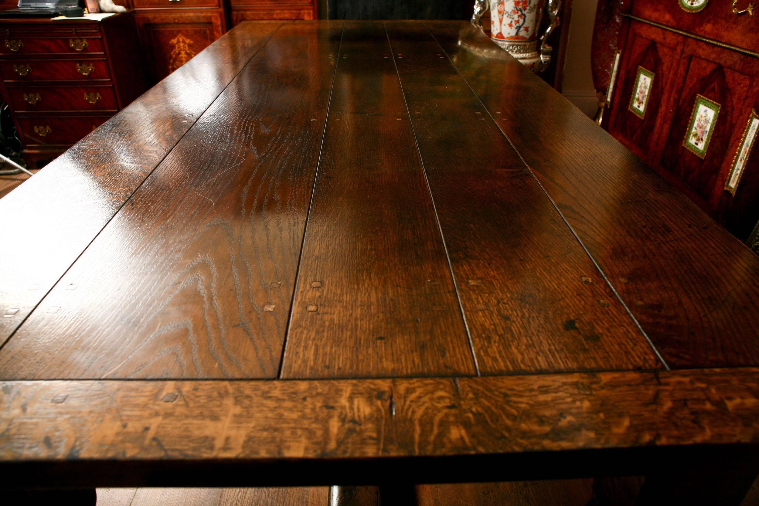 English Extending Oak Refectory Table Farmhouse Dining Table For Sale