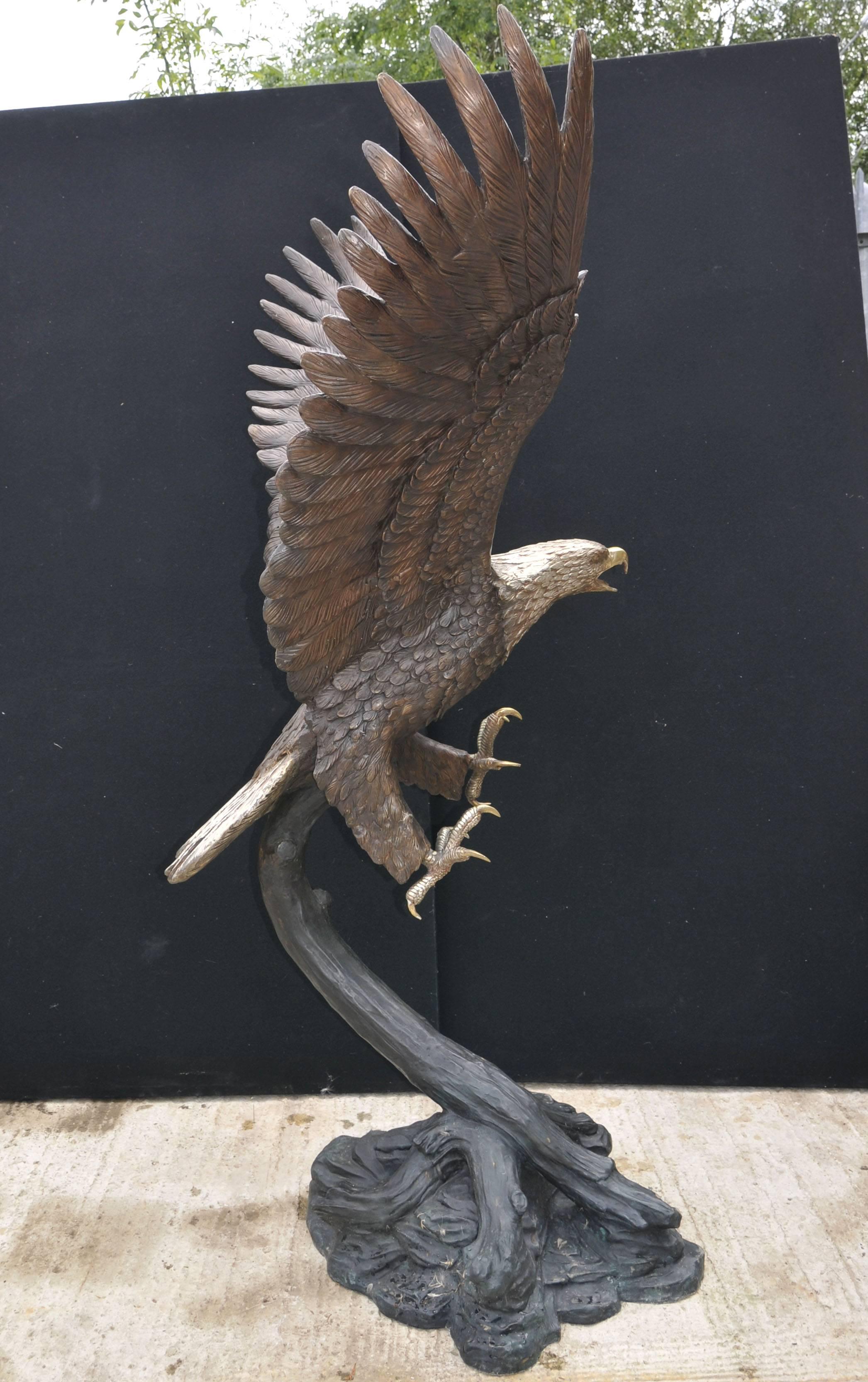 Large Bronze Statue of an American Bald Eagle For Sale 2