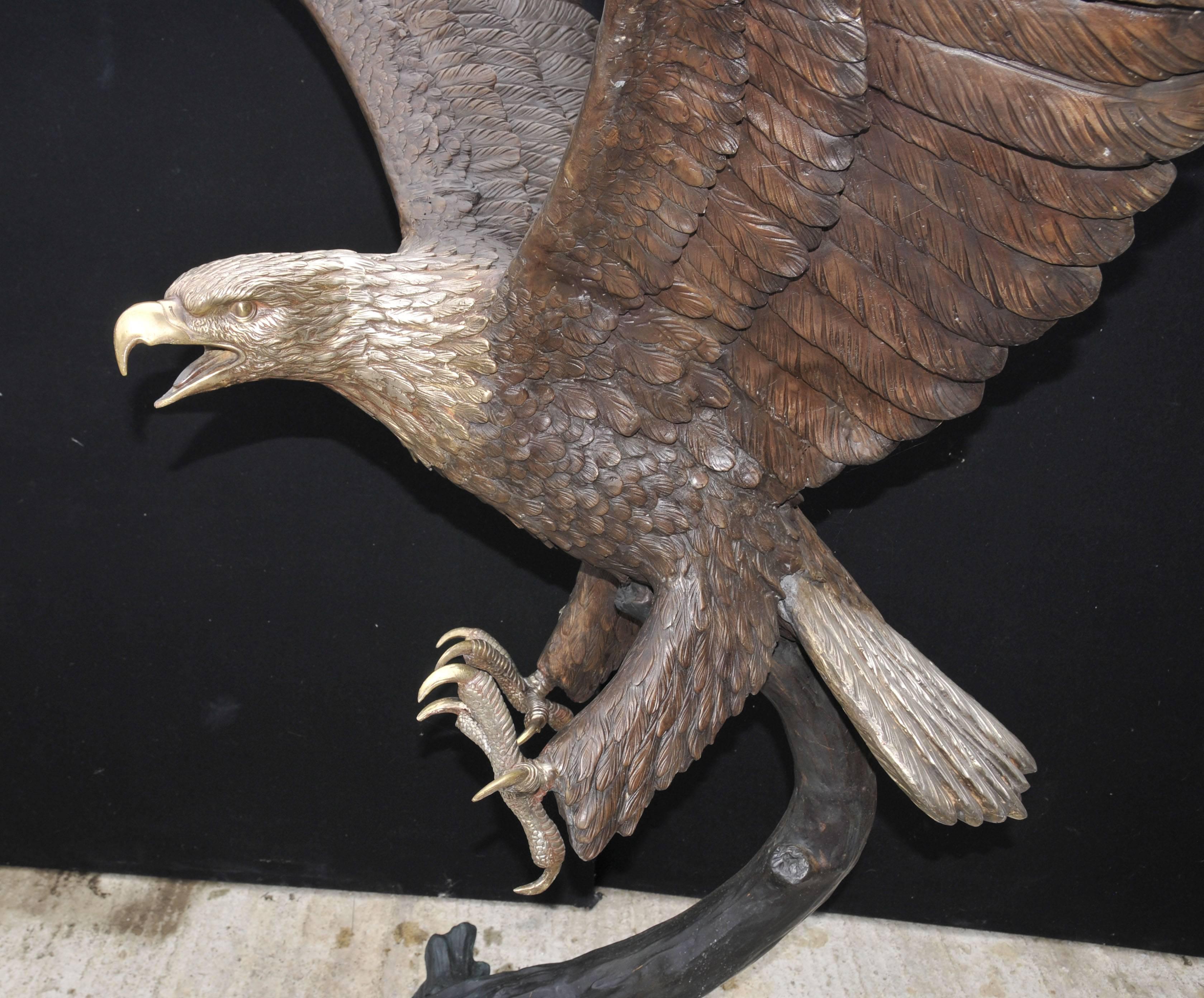 Large Bronze Statue of an American Bald Eagle For Sale 3