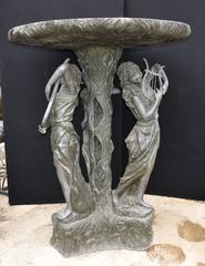 Extra Large French Bronze Maiden Fountain Garden Water Feature