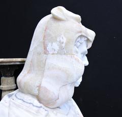 Extra Large Italian Marble Bust Norse Warrior Carved Game Thrones Sculpture