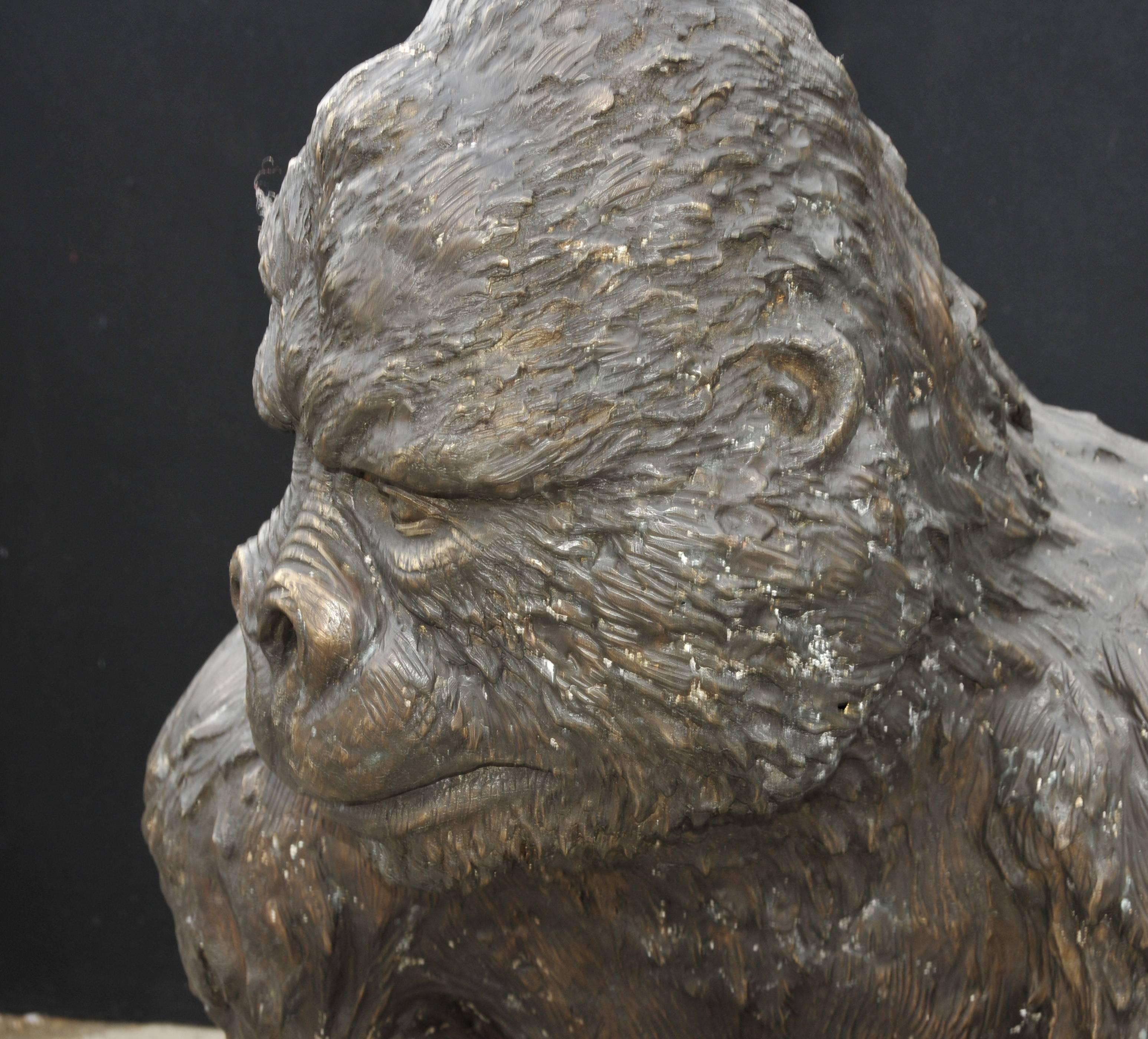 Lifesize Bronze Gorilla Statue Casting Animal Primate For Sale 3
